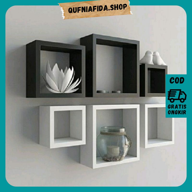 Rak Dinding Kotak Rak Dinding Tempel Ambalan Kayu Kotak Hiasan Dinding Kayu Jati Belanda