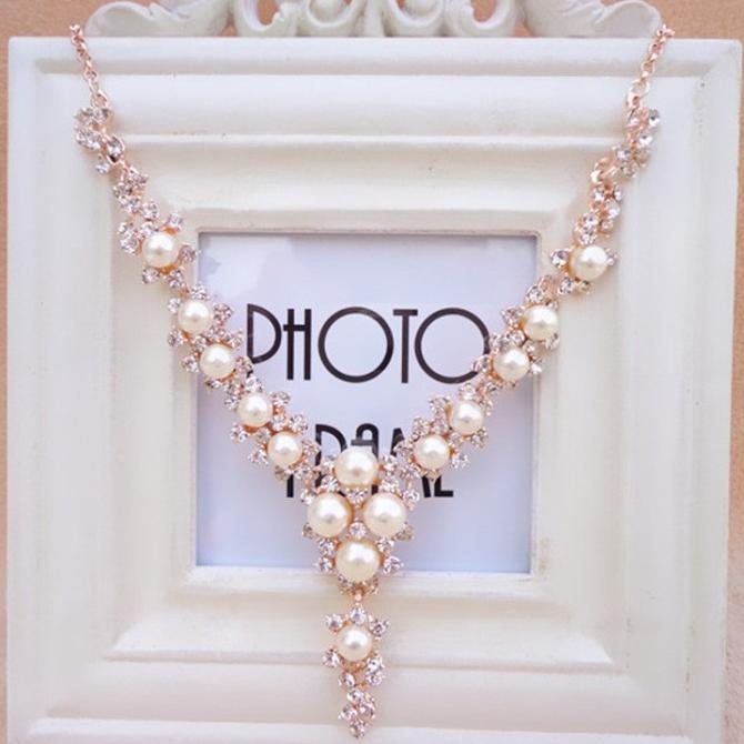 Kalung Mutiara Wanita Aksesoris Klavikula Pendek Rantai