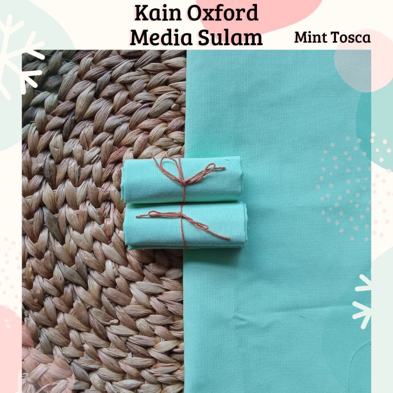 [TOSCA] Kain Oxford Media Sulam Warna MINT TOSCA