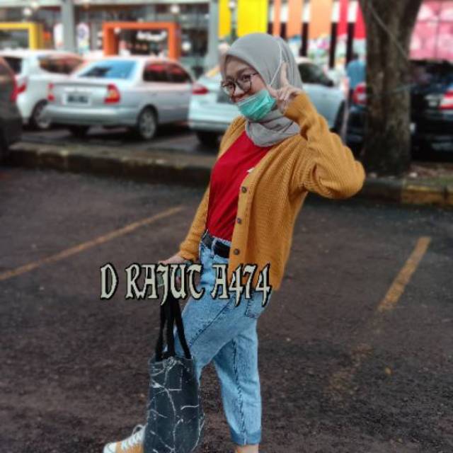 KARDIGAN RAJUT CROP PREMIUM KANCING BATOK TANGAN PANJANG WANITA