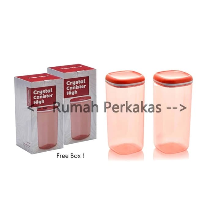 FREE ONGKIR Crystal Canister High 2pcs Merah