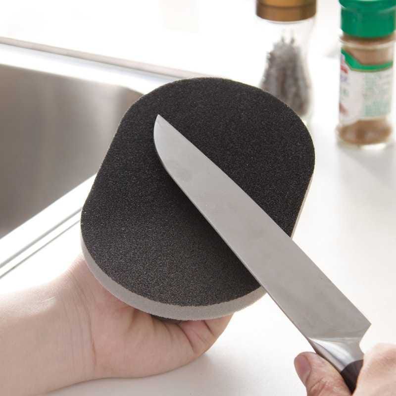 Busa cuci piring + gagang emery /Sikat Pembersih Karat Besi Alat Dapur Kamar Mandi Stainless Nano Melamine Magic Sponge JKT