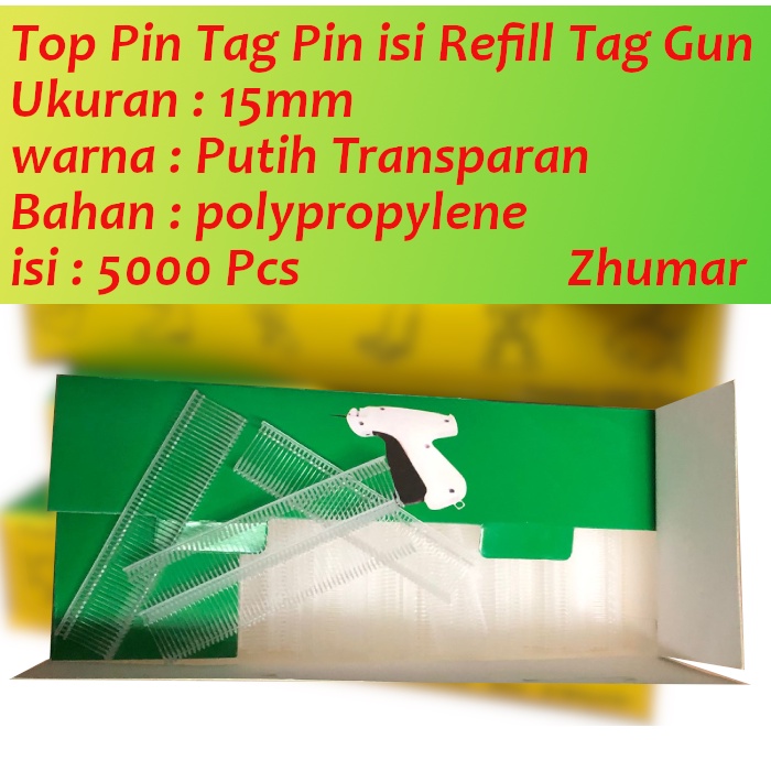 Top pin Tag pin isi Refill Tag Gun Alat tembak Label 15mm 5000Pcs