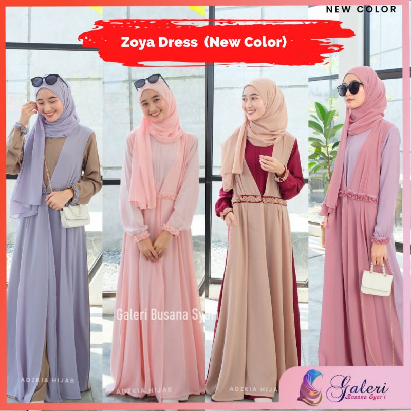 Gamis Zoya (New Colors) by Adzkia Hijab | Crepe x Ceruti Baby Doll | Busui