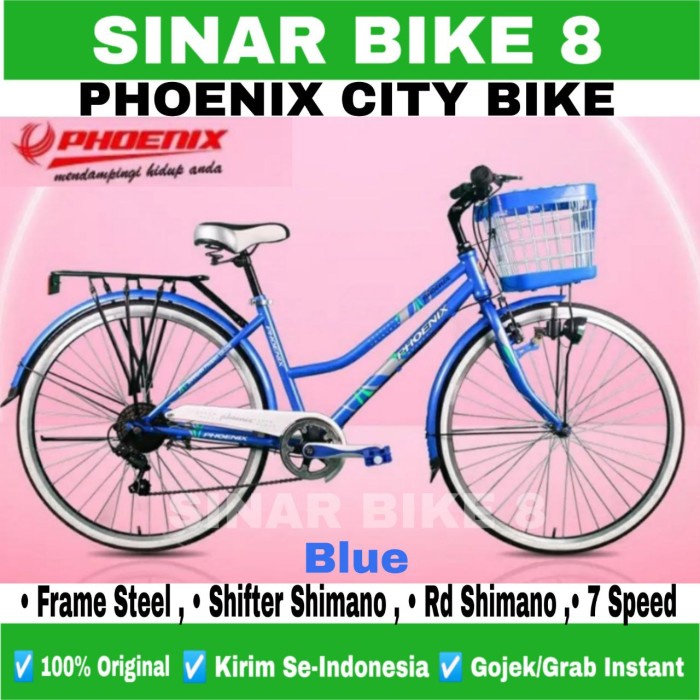 Sepeda Perempuan Keranjang Dewasa Ukuran 26 Inch Phoenix CTB 26 - 118 Shimano 7 Speed