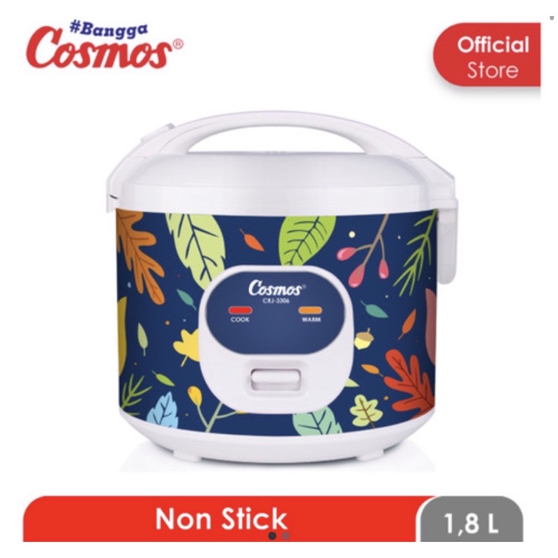 [ Cosmos ] Rice Cooker / Magic Com Cosmos 2 in 1 CRJ 3306 - Kapasitas 1,8 Liter