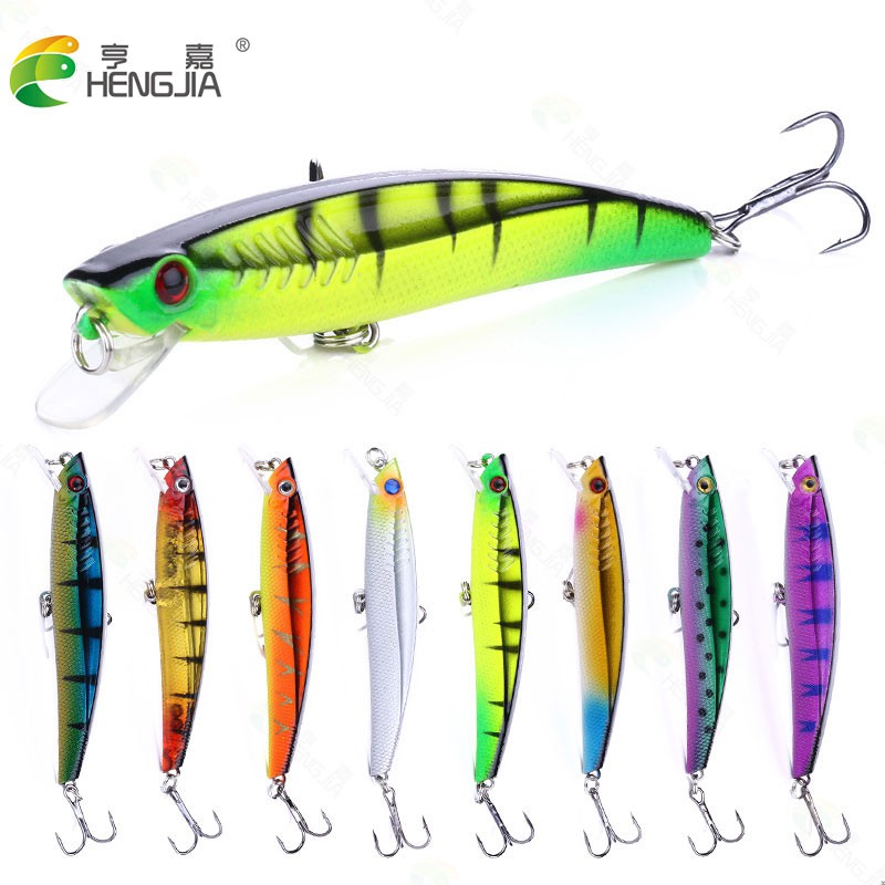 HENGJIA 8pcs 9.3cm/10.3g Minnow Umpan Pancing Swimbait Ikan Fishing Lure Topwater Bait Wobbler Kail