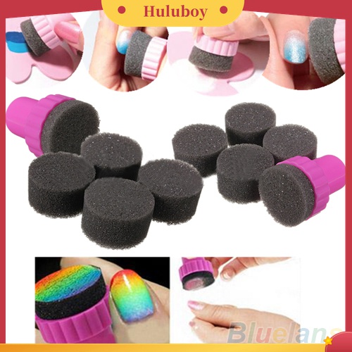 Huluboy Huluboy♡ 1 Set Spons Stempel Transfer Kutek Untuk Manicure