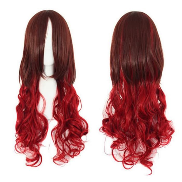 LOL-98 brown red gradasi wig rambut palsu lolita cosplay harajuku