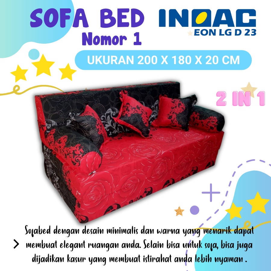 SOFA BED INOAC NO 1 Ukuran 200X180X20 Garansi 10 Tahun Sofabed INOAC EON LG D23