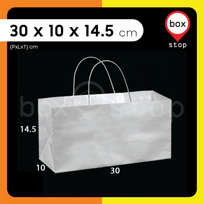 

Paper Bag Ikan Bandeng - Paperbag Polos - PUTIH - 30x10x14.5 cm (20 pcs)