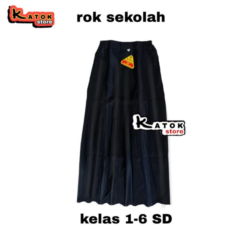 Rok Rempel Sekolah SD Panjang Warna Hitam