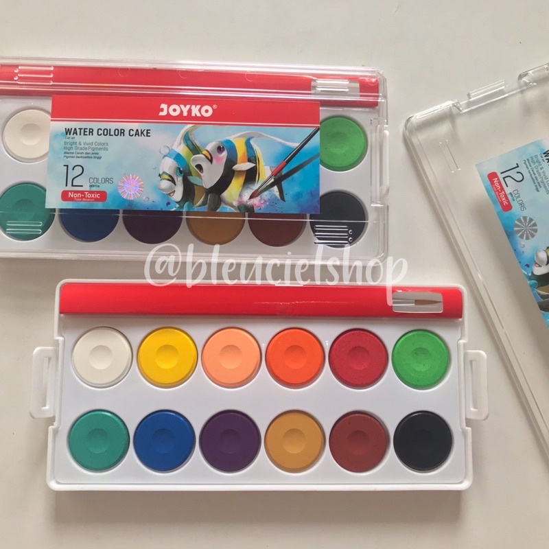 

Joyko Water Color Cake 12 Warna Cat Air Non-Toxic
