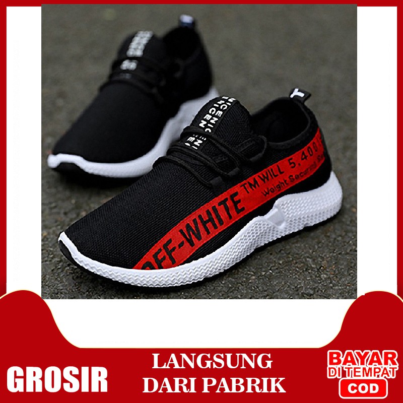 Sepatu Pria Casual Sneakers Tali Canvas Sepatu Sekolah Lari Murah Pabrik Import Grosir KSP103