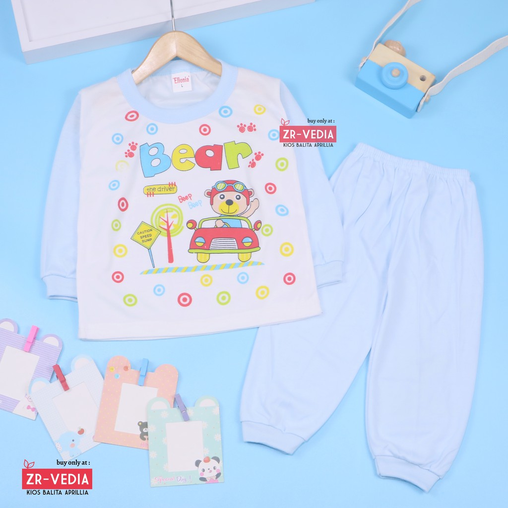 Piyama Kaos Kartun uk 1 Tahun / Setelan Balita Bahan Kaos Baju Tidur Anak Laki Perempuan Murah Adem