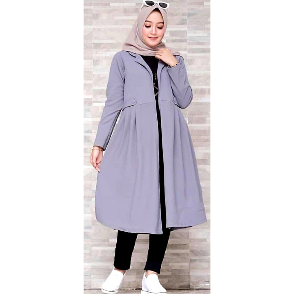 Vika Cardy Long Outer Kardigan Wanita Oversize Bahan Waffle Premium Terlaris 2022 Cardigan Panjang Wanita Muslimah Kekinian