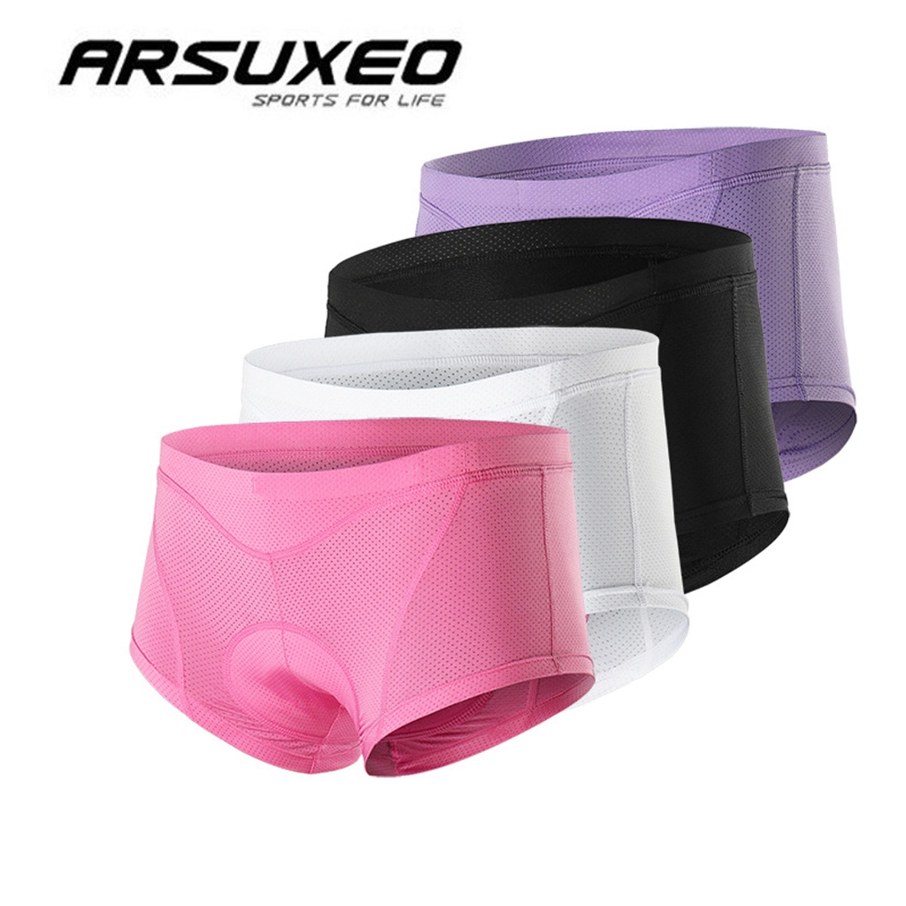 Celana ARSUXEO Celana Dalam Sepeda Wanita Padding 3D Gel Underware U01