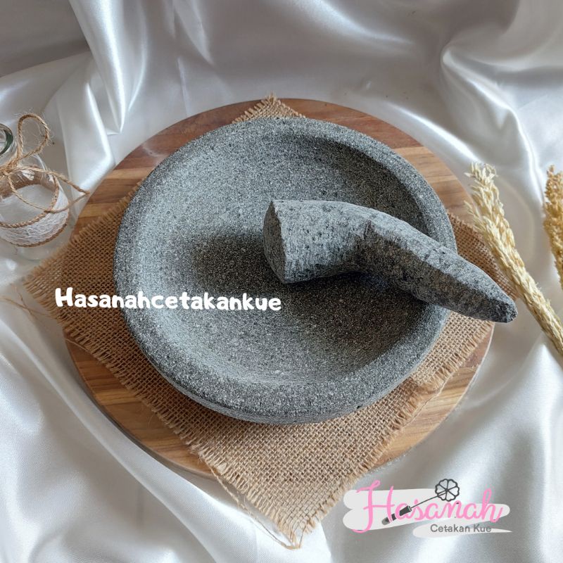 (20cm) Cobek Batu Bubut Asli Dijamin / Batu Gunung Asli Ukuran 20 cm