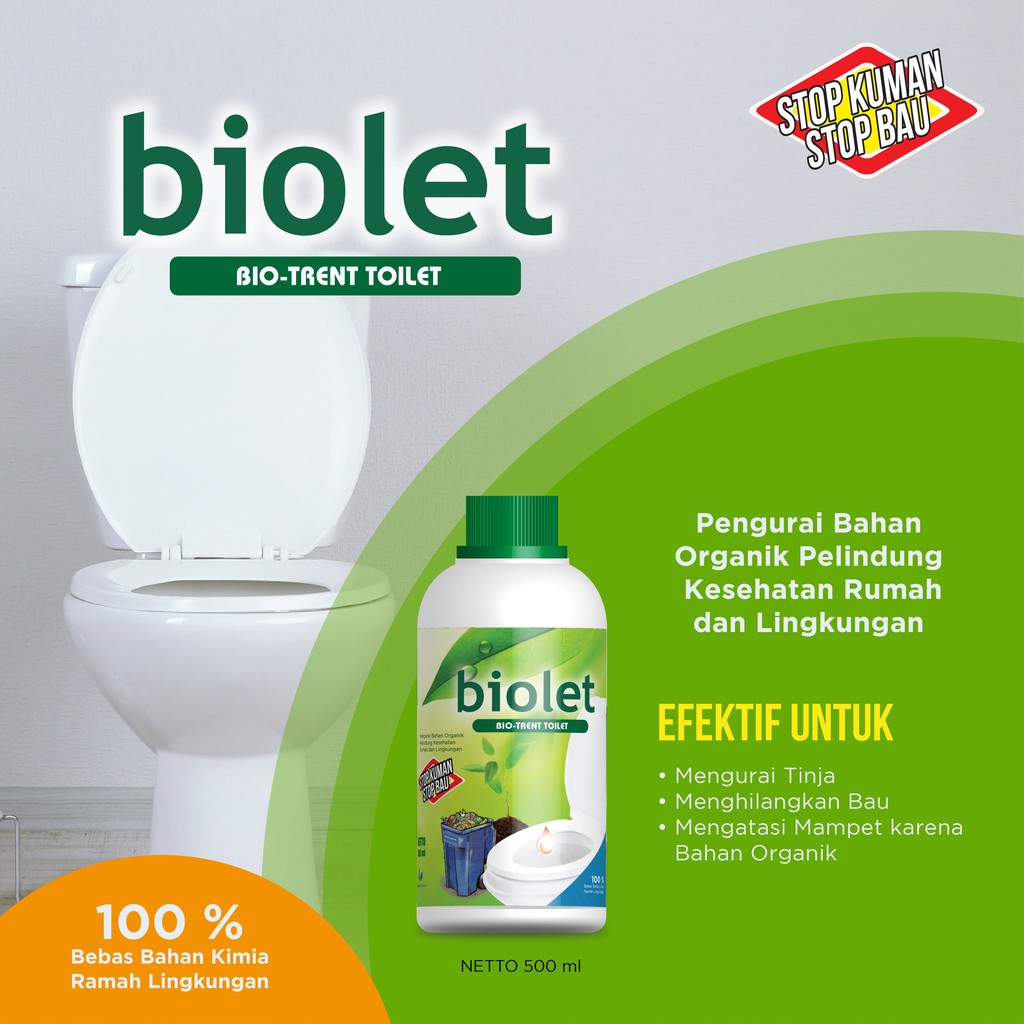 Biolet - Penghilang Bau Wc Toilet Kloset , Pengurai Tinja, Bebas Kuman, Bau & Mampet.