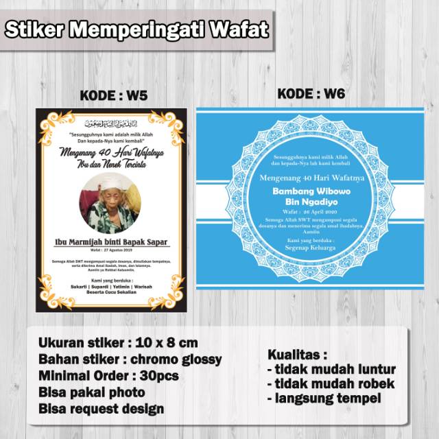 Stiker Label Peringatan Wafat 40 Hari Shopee Indonesia