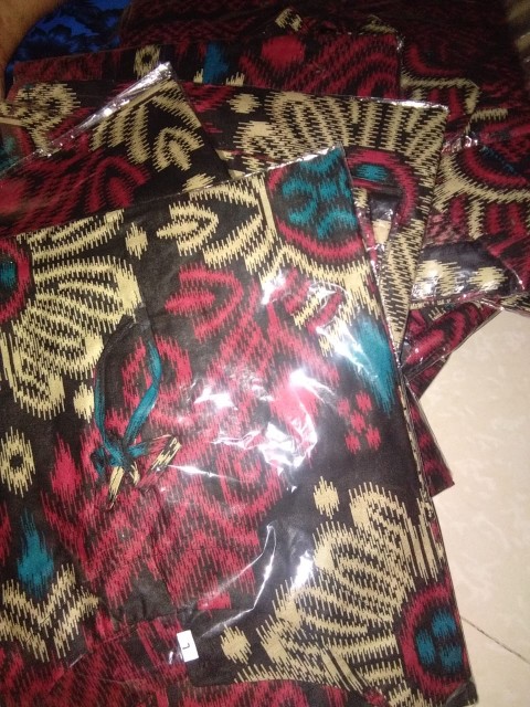 Asifa Batik Hrb026 Kenongo Kemeja Tosca Pendek Pekalongan Padi M L Xl Sogan Tulis Halus Kemeja Batik