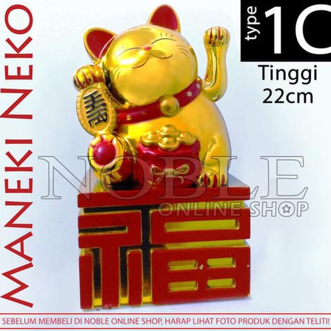 

14.84Ftgrdujh- 1C-Kucing Hoki-Maneki Neko-Zao Chai Mao-Lucky Cat-Keberuntungan-Gold -Toko-Boneka.