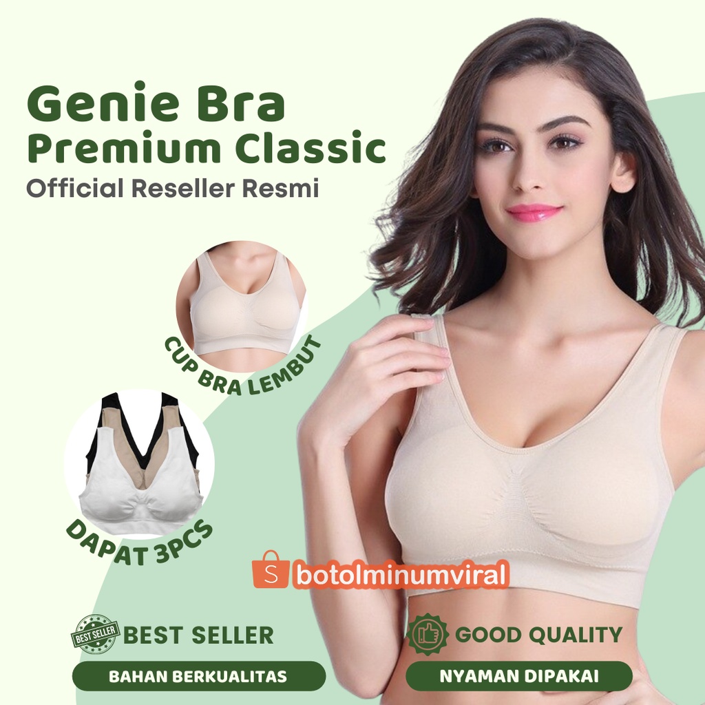 Genie Bra Premium Classic BH Sport bra Olahraga Isi 3 PCS Sexy linger Premium