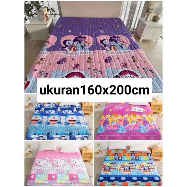 SPREI SULTAN WATERPROOF/SPREI ANTI OMPOL/SPREI ANTI BOCOR UKURAN 180X200CM-Krakter acak 160x200