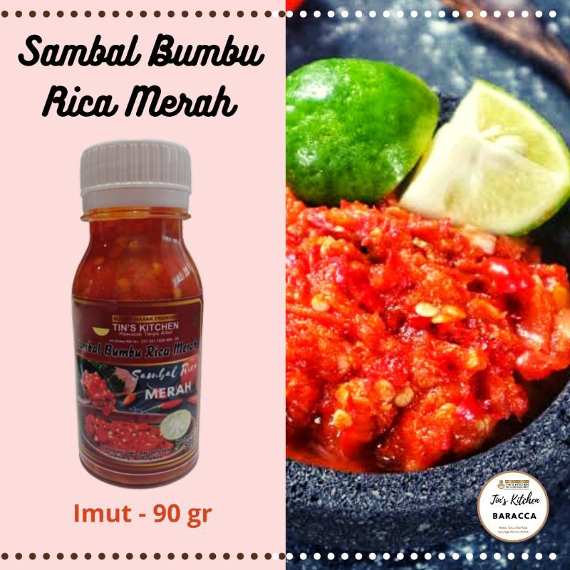 

Sambal Bumbu Rica Merah 90 gr Tins Kitchen dari Cabe Segar dan Asli - Kemasan Imut