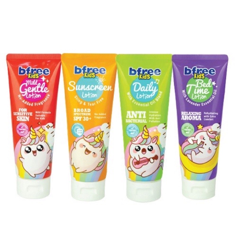 Bfree Kids Sunscreen Anak Lotion SPF 30  Daily Lotion 100ml | Mild &amp; Gentle Lotion 100ml | Bed Time Lotion 100ml Sunscreen Bayi dan Anak