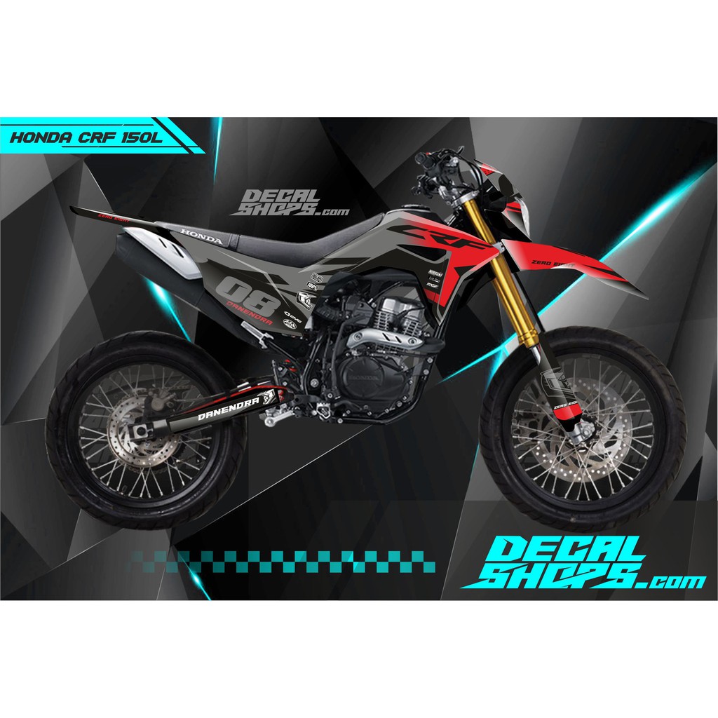 DECAL CRF MURAH DECAL CRF MURAH KEREN DECAL CRF SIMPEL DECAL MERAH HITAM