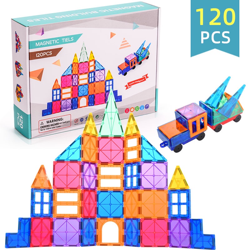 Magnetic Tiles Mainan Edukasi Anak Balok Magnet Montesori