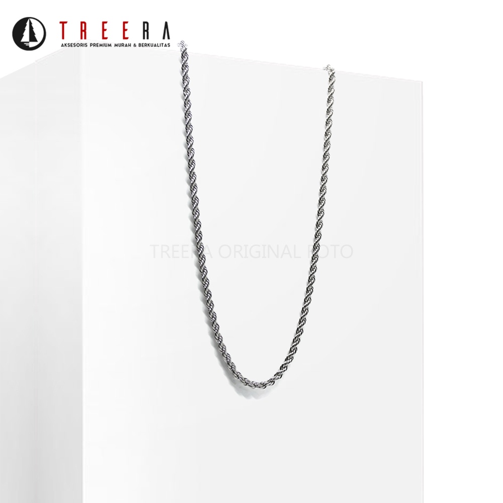 RETAZT Kalung Pria Titanium Silver Keren Original Premium