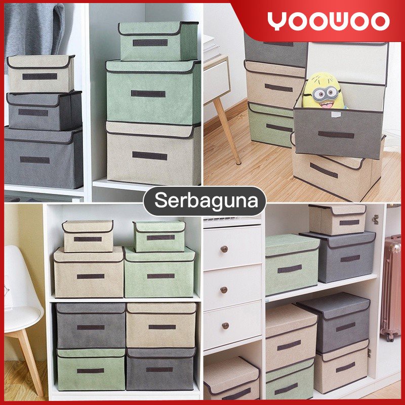 Storage Box 2in1 Box Organizer Tempat Penyimpanan Baju Mainan Ukuran Kecil Dan Besar