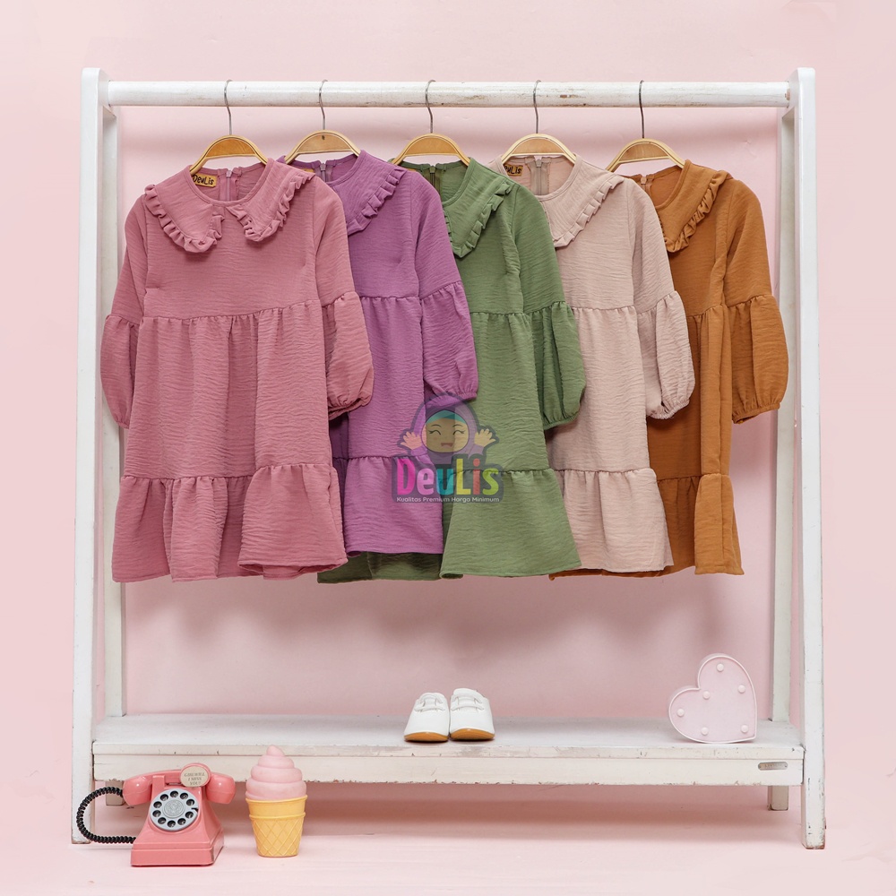 Gamis Anak Kamila - Baju Muslim Anak Perempuan Crinkle Usia 1-8 tahun