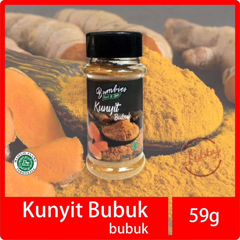 

Kunyit Bubuk 59gram Bumbies Product | turmeric powder | Rempah Rempah | Bumbu Instan | Kunir Bubuk