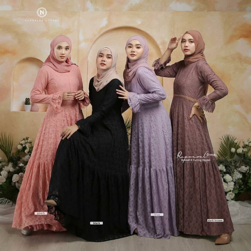 Gamis Premium Rapunzel Dress by Nadheera Luxury|Gamis Brukat Lembut|Dress Mewah|Dress Muslimah Canti