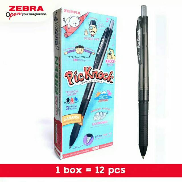 

Pulpen PIC KNOCK zebra Black Semi gell cetek cetek
