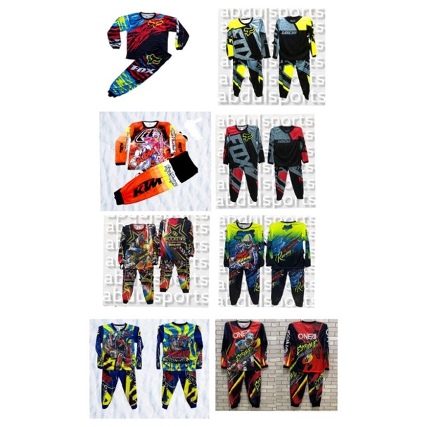 SETELAN BAJU PANJANG MOTOCROS/SEPEDA TRAIL ANAK LAKI-LAKI PRINTING