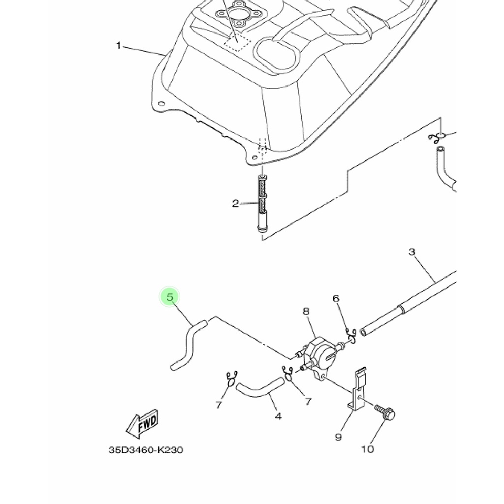 PIPE 3 PIPA SELANG HISAP HAWA UDARA VACUM VAKUM PENDEK JUPITER Z NEW 115 ROBOT VEGA ZR RR ORIGINAL YGP 5D9-F4313-00