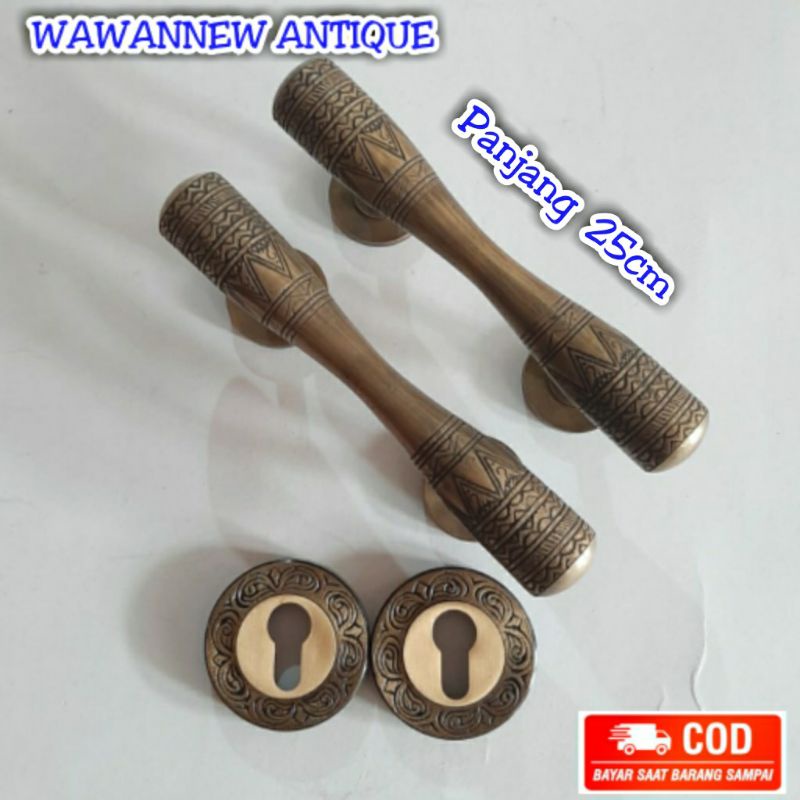 Handle / Tarikan Pintu Rumah Gebyok Pagar Kuningan Motif Egypt 25cm