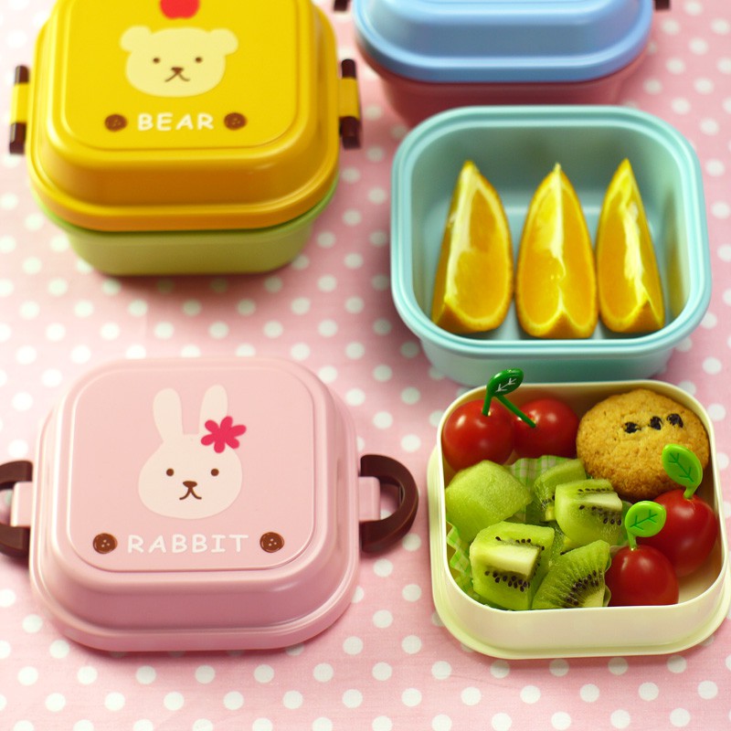 Cartoon Healthy Plastic Lunch Box Microwave Oven Lunch Bento Boxes Food Container Dinnerware Kid