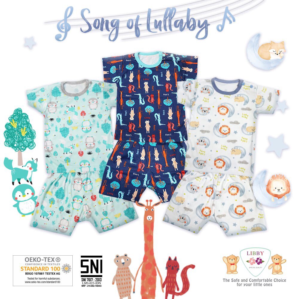 LIBBY SETELAN OBLONG BESAR BAJU PENDEK SONG OF LULLABY / SETELAN BAYI