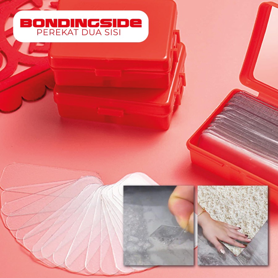 BONDING SIDE Double Tape Merekat dua sisi kuat transparan dan elastis