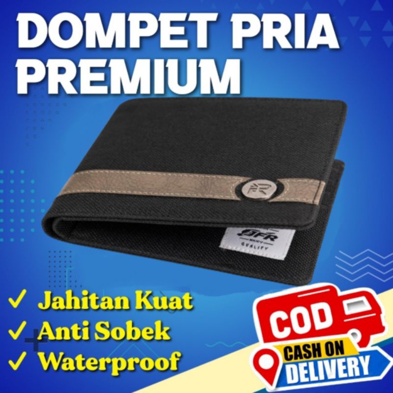 [HANYA DI SHOPEE] Dompet Pria Canvas Lipat Kulit Pria Cowok Laki Laki Kulit Canvas Murah JSHOP-01-8