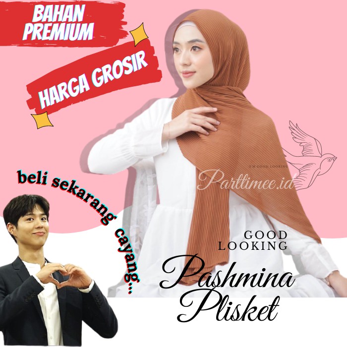 {TERLARIS} kerudung / jilbab pasmina plisket FULL PLISKET