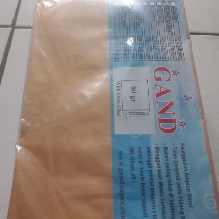 

Amplop Coklat Super Kabinet + Lem GAND