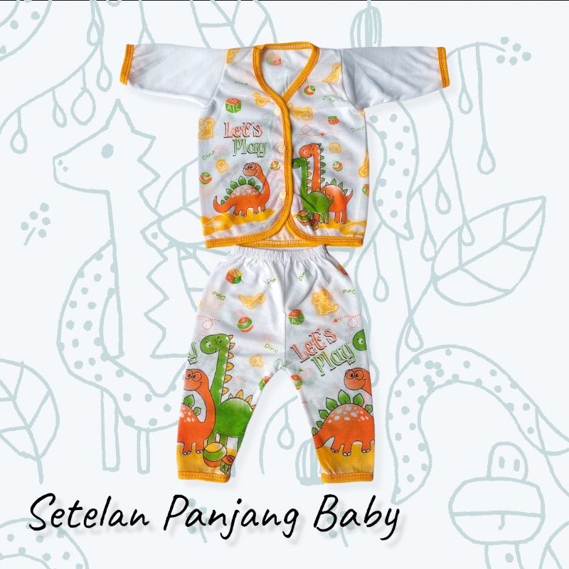 Setelan bayi 0-6 bulan new brown lengan panjang