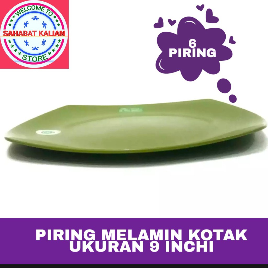 (6 PCS) PIRING MELAMIN KOTAK GOLDEN DRAGIN FLYING FISH P0904