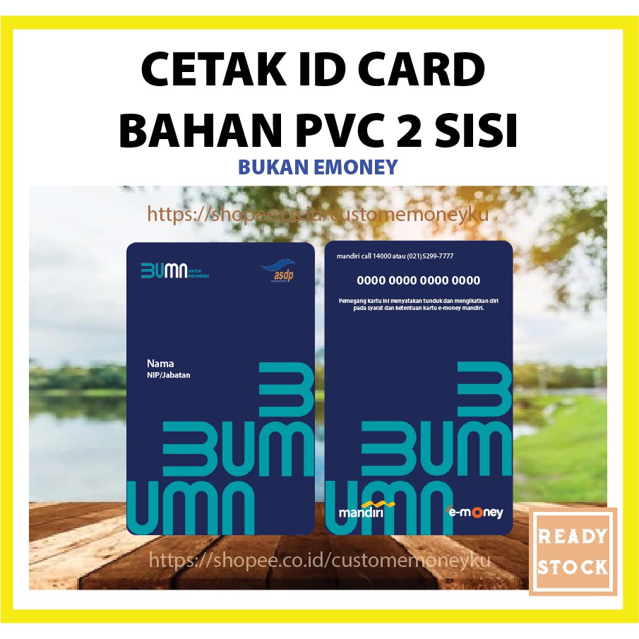 CUSTOM KARTU BAHAN PVC ID CARD BUMN TERBARU ASDP KARTU PEGAWAI - 2 SISI